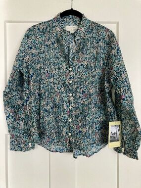 NWT Trovata Birds of Paradis Finley Pintuck Med Floral Button Down